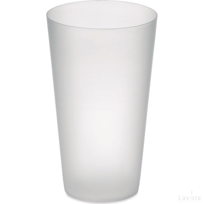 Herbruikbare event beker 500ml Festa cup transparant wit
