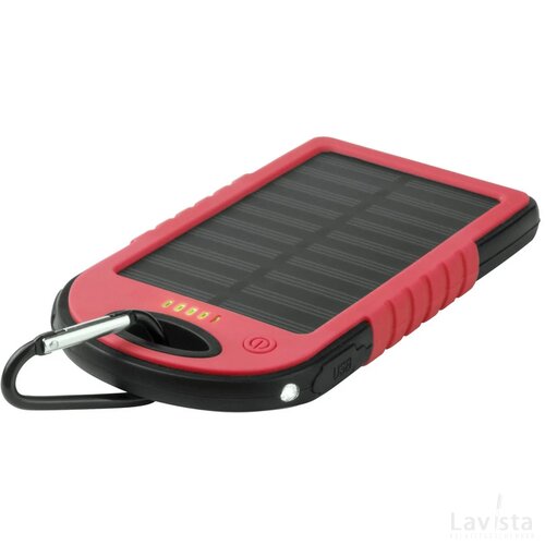 Lenard Usb Power Bank Met Zonne Energie Lader Rood