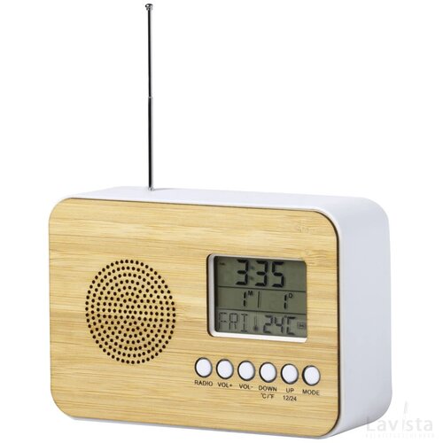 Bureauklok met FM-radio Naturel