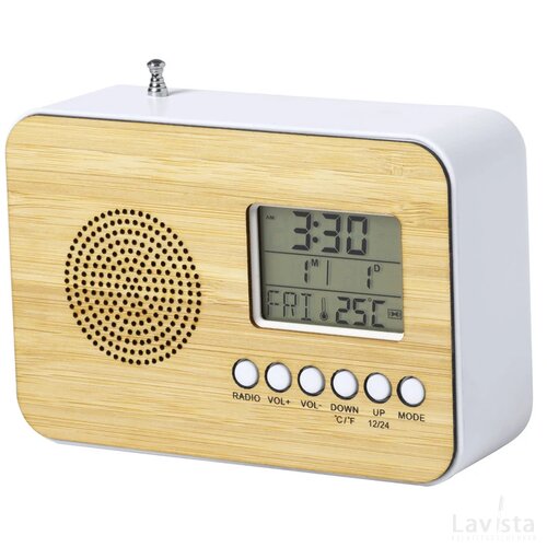 Bureauklok met FM-radio Naturel