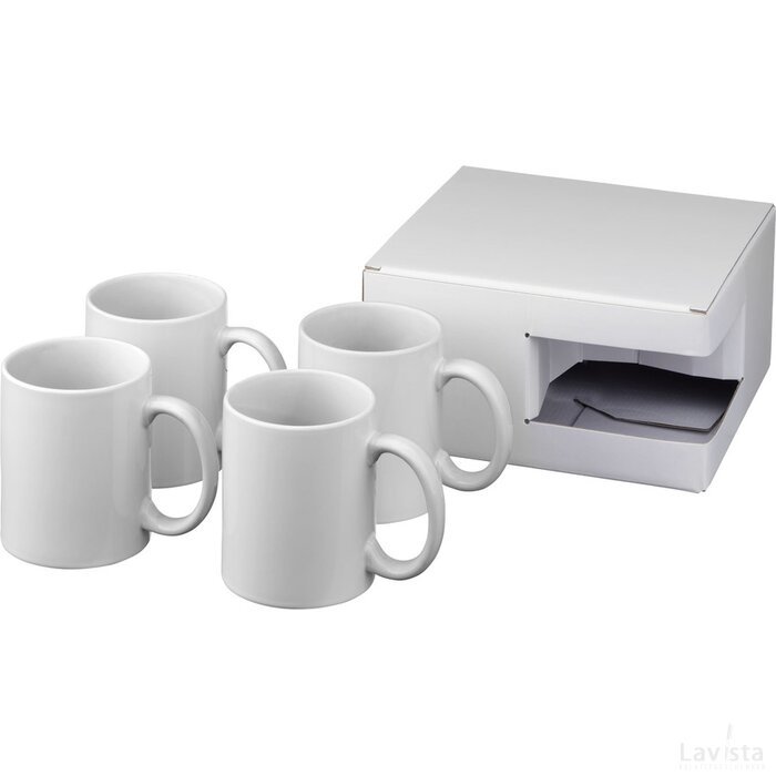 Ceramic sublimatie mok 4 delige geschenkset Wit