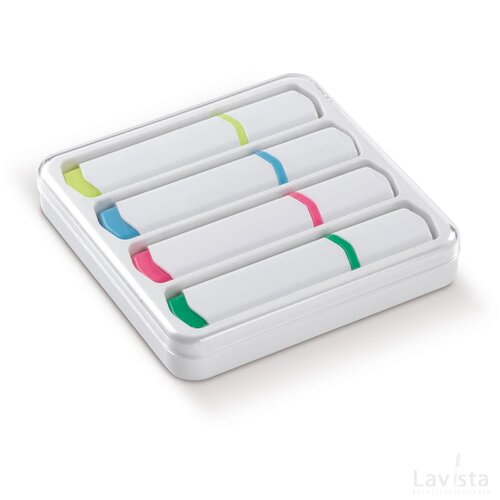 Tekstmarkers set van 4 wit