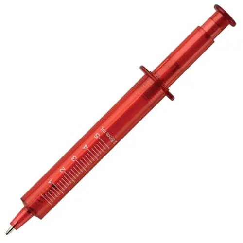 Balpen spuit transparant transparant rood