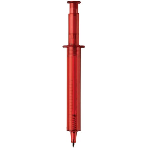 Balpen spuit transparant transparant rood