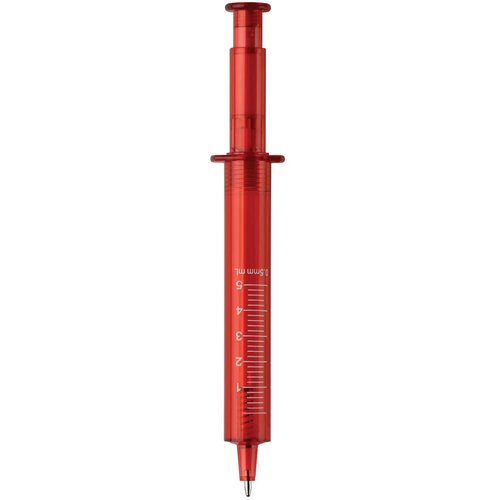 Balpen spuit transparant transparant rood