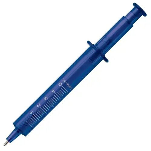 Balpen spuit transparant transparant blauw