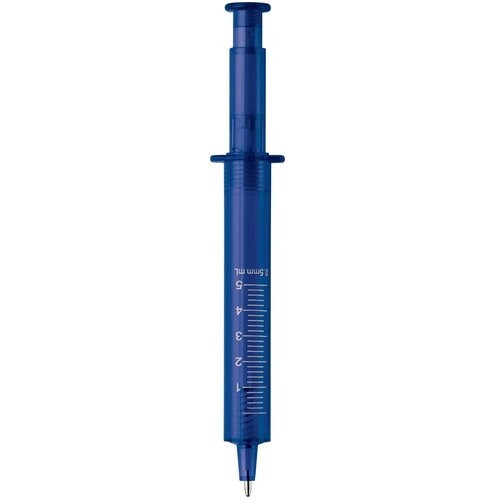 Balpen spuit transparant transparant blauw