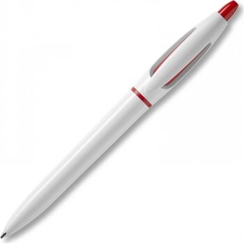 Balpen S! hardcolour wit / rood