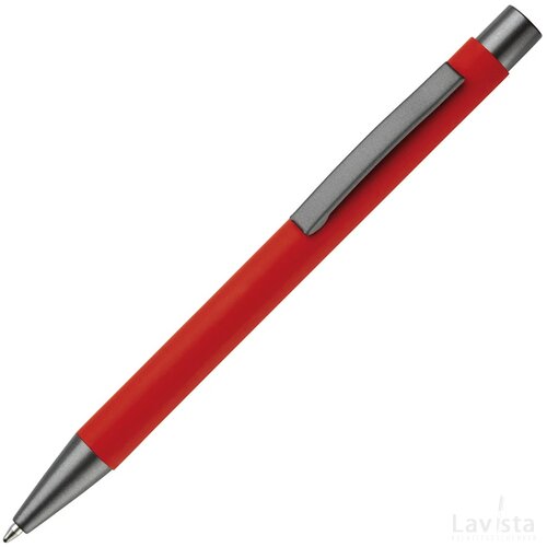 Balpen metaal New York rubberised rood