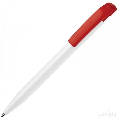 Balpen S45 hardcolour wit / rood