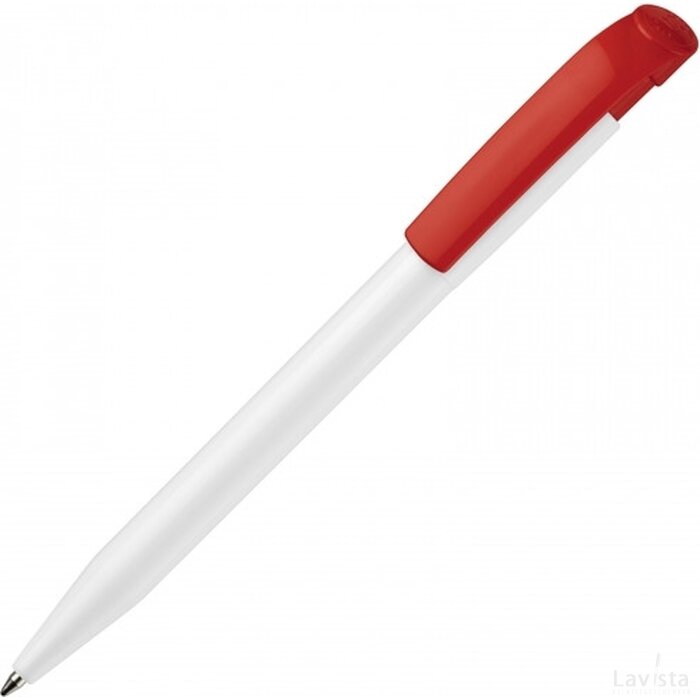 Balpen S45 hardcolour wit / rood
