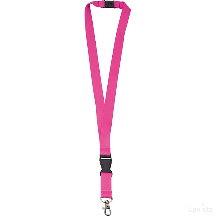 Keycord polyester fluor-roze