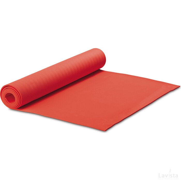 Fitness yogamat met draagtas rood