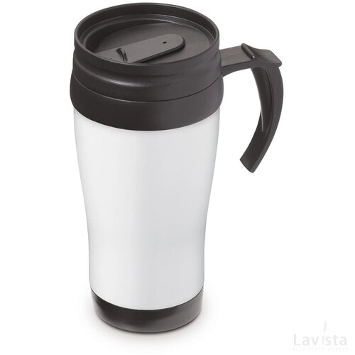 Koffiebeker metaal 350ml mat wit