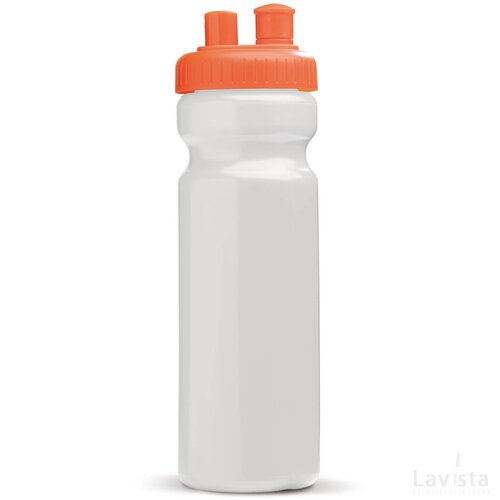 Sportbidon met verstuiver 750ml wit / oranje