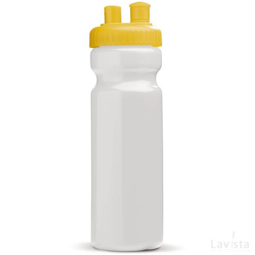 Sportbidon met verstuiver 750ml wit / geel
