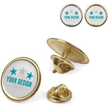 Badge metalen pin Ø20mm goud satijn