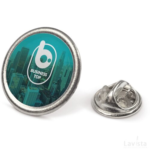 Badge metalen pin Ø20mm zilvermat