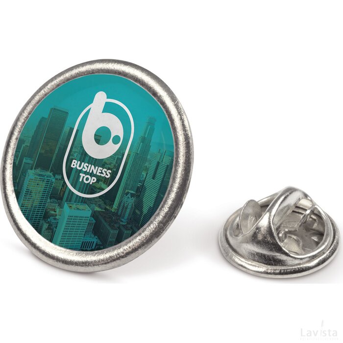 Badge metalen pin Ø20mm zilvermat