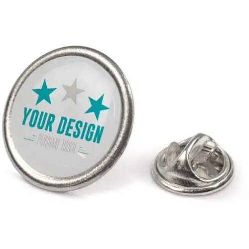 Badge metalen pin Ø20mm zilvermat