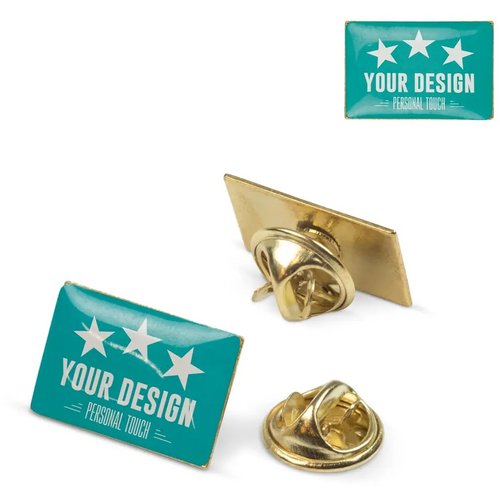 Rechthoekige metalen pin (19x13mm)