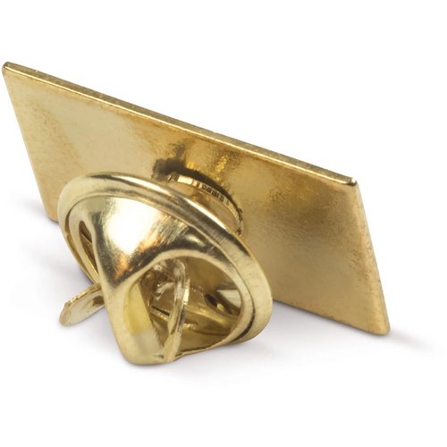 Badge metalen pin 19x13mm goud satijn