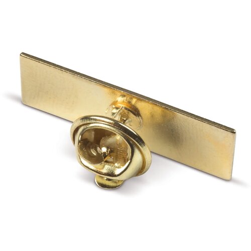 Badge metalen pin 30x10mm goud satijn