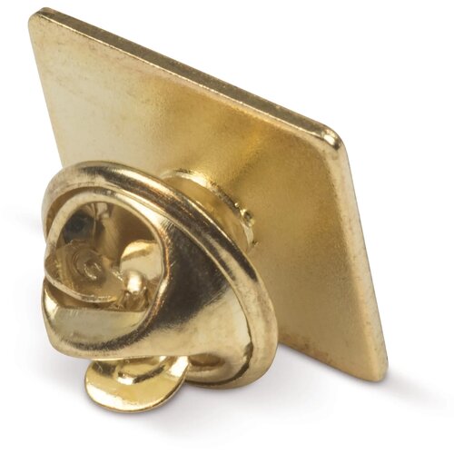 Badge metalen pin 15x15mm goud satijn
