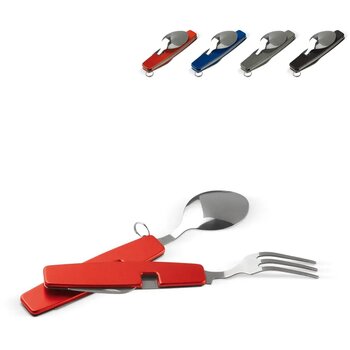 Inklapbaar bestek in multitool donker gun metal