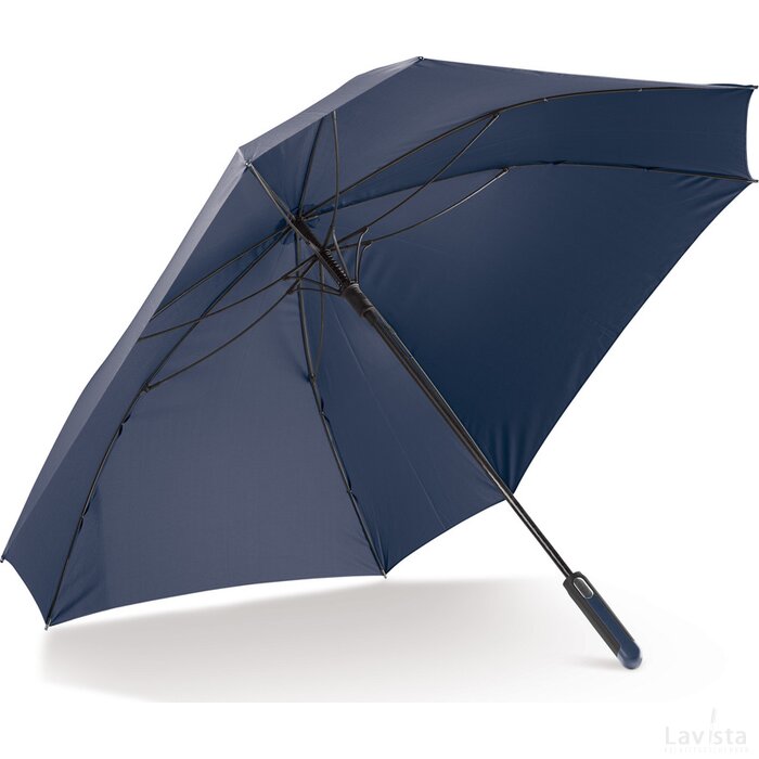 Deluxe 27” vierkante paraplu auto open donker blauw