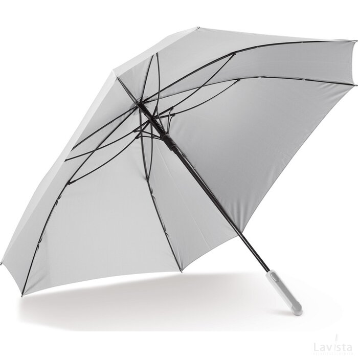 Deluxe vierkante paraplu met draaghoes 27” auto open wit
