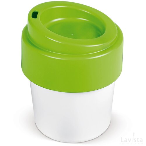 Koffiebeker Hot-but-cool met deksel 240ml wit / licht groen