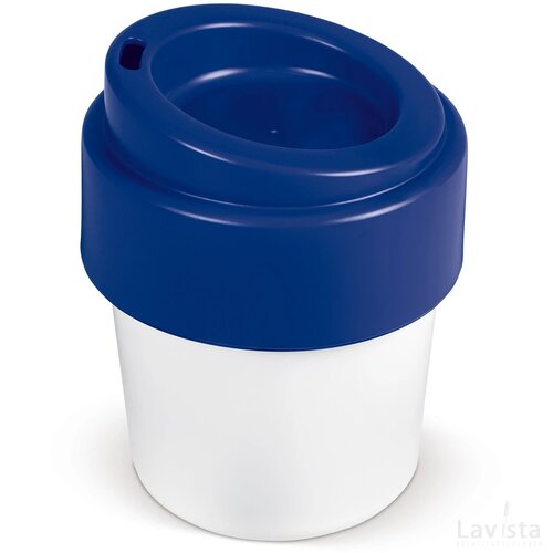 Koffiebeker Hot-but-cool met deksel 240ml wit / blauw
