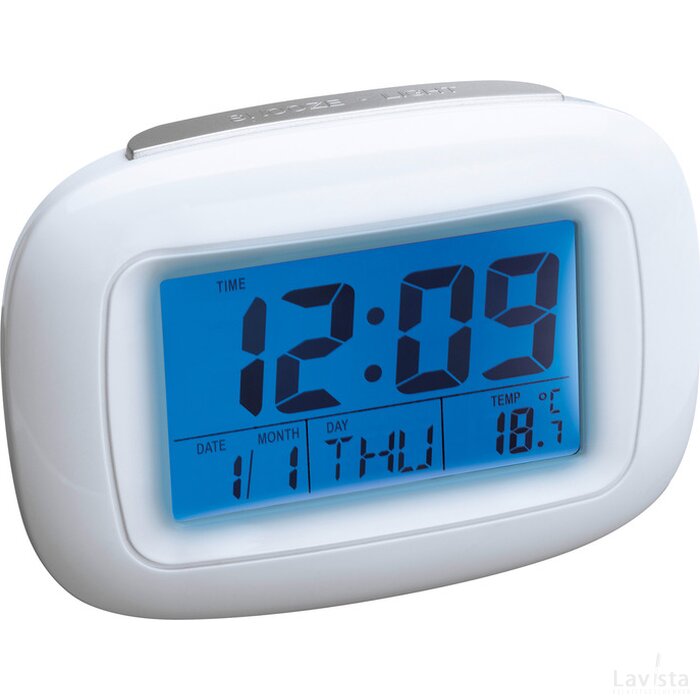Wekker met thermometer Reeves-Dili wit