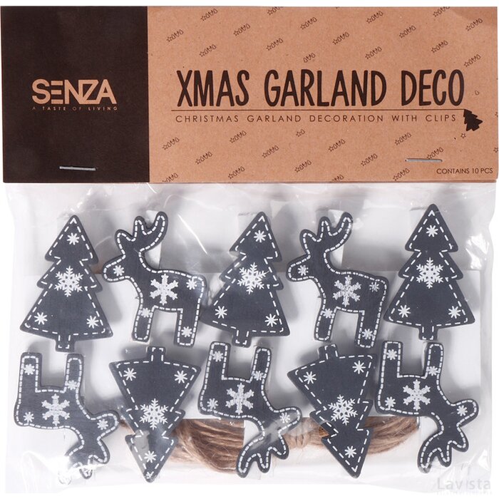 SENZA Garland with photo clips Black