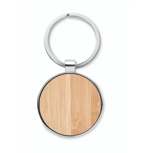 Ronde bamboe sleutelhanger Bruin