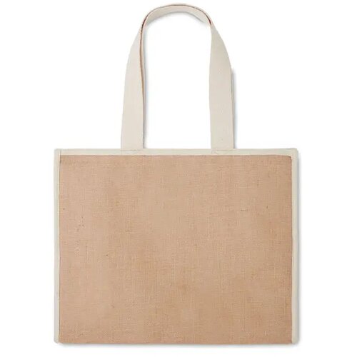 Koeltas van canvas en jute Campo de geli beige