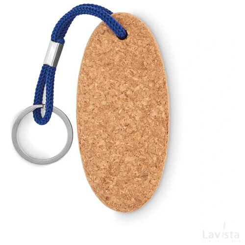 Drijvende sleutelhanger kurk Boat royal blauw