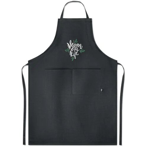 Verstelbaar schort van hennep Naima apron zwart