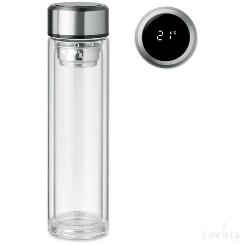 Glazen fles thermometer 390ml Pole glass transparant
