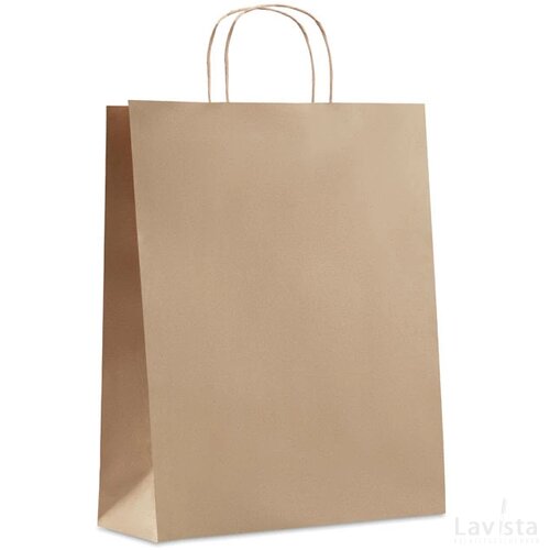 Grote papieren geschenktas Paper tone l beige