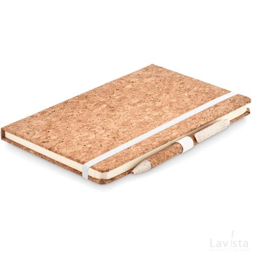 Bamboe a5 notitieboek met balpe Suber set beige