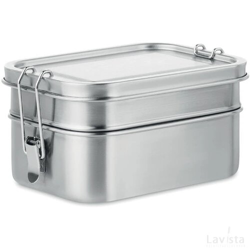 Lunchbox met 2 compartimenten (1200ml) Zilver