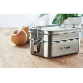 Lunchbox met 2 compartimenten (1200ml) Zilver