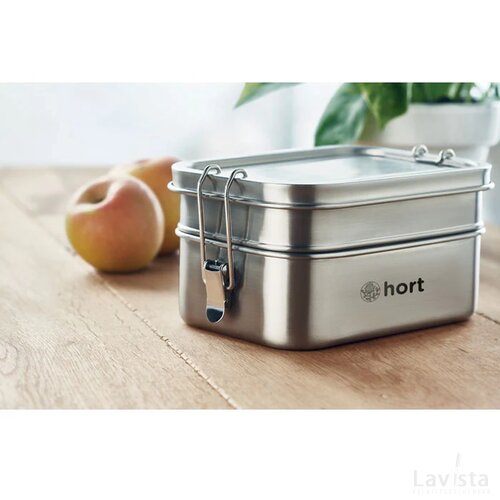 Lunchbox met 2 compartimenten (1200ml) Zilver