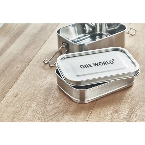 Lunchbox met 2 compartimenten (1200ml) Zilver