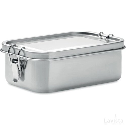 Retro lunchbox met buckle-sluiting (750ml) Zilver