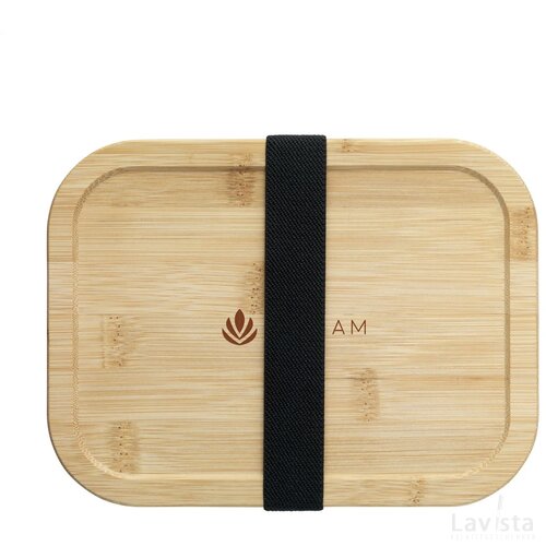Glazen lunchbox met bamboe deksel Transparant
