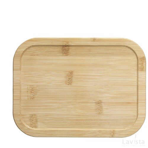 Glazen lunchbox met bamboe deksel Transparant