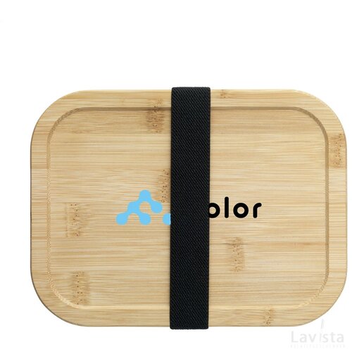 Glazen lunchbox met bamboe deksel Transparant